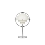 Gubi - Multi-Lite Portable Lamp, EU, Base: Chrome, Shade: White Semi Matt - Portabla lampor