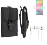 For Samsung Galaxy M53 5G + EARPHONES Belt bag outdoor pouch Holster case protec