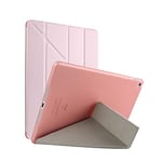 iPad Mini 4 Case, iPad Mini 5 Case, Soaptree Case for Apple iPad Mini 4 5 Cover Silicone Fold Flip Leather Tablet Kickstand Holder Protection Auto Wake/Sleep Shell Holster (Pink)