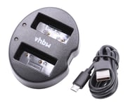 vhbw Chargeur double USB-C compatible avec Fuji / Fujifilm X-T30 II caméra, action-cam - Chargeur, témoin de charge