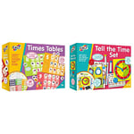 Galt, Times Tables, Times Tables Games, Ages 7 Years Plus Toys, Tell the Time Set, Learn To Tell The Time Clock, Ages 5 Years Plus