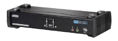 ATEN KVM-switch, 1 konsol styr 2 datorer,DVI DL/USB, 2xUSB-portar, 7.1