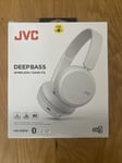 JVC Deep Bass HA-S36 Wireless Bluetooth Headset White | New