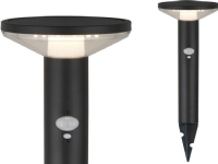 Taklampa Maclean Solar LED-lampa med Maclean MCE465 B-sensor, svart, IP44, 3 ljuslägen, Li-ion 18650-batteri 3,7V 1200 mAh, löstagbart