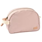 BÉABA, Trousse de toilette Bebe, Trousse de Soin bebe, Sac Geneve, Tissu Impermeable, 2 poches intérieures, 100% Coton, Rose Poudré