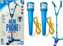 LEANToys Microphones Karaoke Set Blue Tripod 