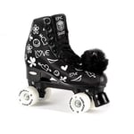 Epic Skates Luv Quad Roller Skates, Black/White, Ladies 4