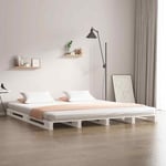 vidaXL Pallet Bed White 140x200 cm Solid Wood Pine