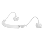 F Fityle TWS Bluetooth 5.0 Retractable Sports Neckband Earbud Headphones with Mic Deep Bass - White