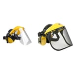 Oregon Q515062 Visière en polycarbonate et Combinaison de Casque Anti-Bruit pour Tondeuse & Visière en Maille d'acier & Protège-Oreilles Réglable, Protection du Visage, du Front