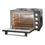 Quest 26L Twin Hob Countertop Rotisserie and Convection Mini Oven with 60m Timer