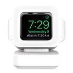 Charging Station for Apple Watch iWatch Stand Charging Dock Silicone for iWatch Series 6 SE 5 4 3 2 1, Apple Watch Charger Stand, Supports Nightstand Mode (White)
