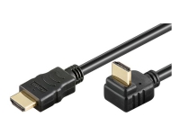 MicroConnect - HDMI-kabel med Ethernet - HDMI hane rak till HDMI hane vinklad - 1 m - svart