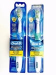 2x ORAL B B1010 Two Tooth Brush Cross Action Power Dual Clean Duracell Electric
