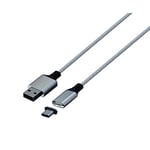 Konix Mythics Câble de charge magnétique 2 m type A à C pour manette DualSense PS5 - Chargement grande vitesse - Blanc