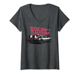 Womens Back To The Future Retro Vintage Delorean V-Neck T-Shirt