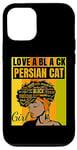 iPhone 15 Black Independence Day - Love a Black Persian Cat Girl Case