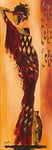 Editions Braun J075 Affiche Johanna Femme Gazelle I Papier Orange 33 x 95