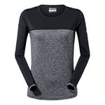 Berghaus Women's Voyager Long Sleeve Tech Tee Base Layer, Carbon Marl/Jet Black, 10