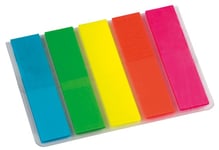 Indexflikar Info Notes transparent film sorterade färger 12 x 44 mm 5x25 flikar