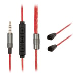 REYTID Replacement Red 5N OFC Cable Compatible with Sennheiser IE8 IE80 IE8i Headphones Lead w/Mic Volume Control - Inline Remote Lead 525719