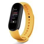 Beilaishi Suitable For Xiaomi Band Mi 5 Solid-Color Silicone Strap Length: 24.5cm(Black) replacement watchbands (Color : Orange)