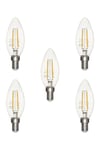 Pack of 5 4W 5 E14 Small Edison Screw Candle LED Bulb