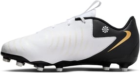 Nike Phantom Gx II Academy Fg/Mg Football Shoe, White/Black/MTLC Gold Coin, 4 UK