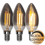 Star Trading klick-dimbar LED kronljus smoke 2200K 150lm E14 2,9W 