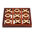 moonship Wooden Noughts And Crosses Travel Game For Kids, Mini Noughts And Crosses Game Tables Family Games, 127 X 127 X 15mm