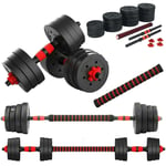 40kg Dumbbell Barbell Bar Weight Set Pair Of Hand Weights Gym Fitness Workout
