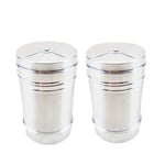 Fleymu Metal Spice Jars Seasoning Bottle Stainless Steel Silver Seasoning Shaker Portable Spice Jars Storage Containers Kitchen Supplies Ideal for Salt Icing Sugar Flour Chocolate and Cocoa (2 Pieces)