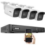 Annke - H800 PoE Kit de Surveillance Extérieur Filaire, 8MP 4K 8CH H.265+ nvr(no HDD),4 Caméra de Sécurité Bullet avec Enregistrement Audio,IP67