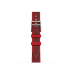 Apple Watch Hermès – Twill Jump Attelage Simple Tour i Rouge Grenat/Vermillon, 42 mm