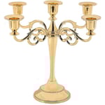 5-armad Ljusstake Ljusstake Ljusstake Som Borddekoration Till Jul Och Thanksgiving (guld)