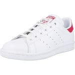adidas Originals Stan Smith J White/Pink Leather Trainers Shoes