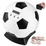 Fotbollformad Spargris med Automatisk LCD-Skärm, Perfekt Pengaräknare för Barn, Fotbollsspargris för Barn och Vuxna som Present