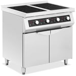 Royal Catering Induktionsspis - 17000 W 4 kokplattor 60–240 °C Förvaringsutrymme