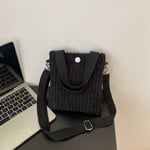 Axelväska i canvas Crossbody liten väska SVART black