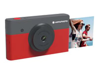 AgfaPhoto Realipix Mini S - Appareil photo numérique - compact avec imprimante photo instantanée - 10.0 MP - Bluetooth - rouge
