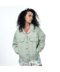 Levi's Womenss Levis 90's Trucker Jacket in Green Cotton - Size 6 UK