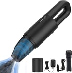 KKUYI Handheld Vacuums Cordless, Powerful Handheld Vacuum Cleaner, Portable Car Vacuum Cleaner Rechargeable Lightweight Hand Vac with LED Light for Home, Car Cleaning and Pet Hair