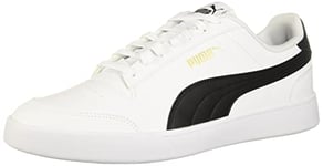 PUMA Men's Shuffle Sneaker, White-Black-Team Gold, 9 UK