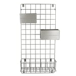 KitchenCraft Living Nostalgia Kitchen Wall Mounted Kitchen Organiser, Wire Wall Grid Panel with Shelves,80 x 39 x 13cm
