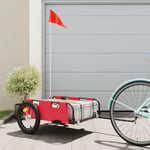 vidaXL Cykelvagn röd oxfordtyg och järn 94167