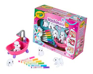 CRAYOLA Washimals Pets - Bathtub Playset | Colour Your Own Washimal Pets Again and Again | Includes 6 Washable Markers | Ideal for Kids Aged 3+, 74-7249