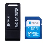 128GB SD Memory Card with USB Reader Adapter Compatible with Panasonic Lumix DMC-TZ70 DMC-TZ57 DMC-TZ40 DMC-TZ60 DMC-TZ55 DMC-TZ100 DMC-TZ25 DMC-TZ30 DMC-TZ35 DMC-TZ35 DMC-TZ80 DMC-LX10 Camera