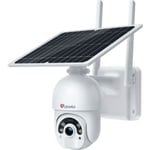 Caméra Surveillance Solaire WiFi avec Panneau Solaire Ctronics Caméra IP sans Fil Extérieure sur Batterie 15000mAh Double