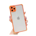 Candy Color Shockproof Bumper Phone Case For iPhone 11 Pro Max XR XS Max 7 8 Plus X Soft Solid Color Clear Back Cover-Orange-For iPhone 11Pro Max