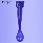 2pcs Baby Feeding Spoon Temperature Sensing Infant Flatware Purple